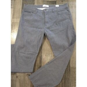 Brax Feel Good Chuck Modern Fit Hi-Flex Pants Size 38/32 Blue Micro Stripe Chino